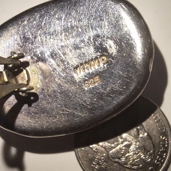 Large Sterling Silver Clip on Earrings - Picture 4 of 11